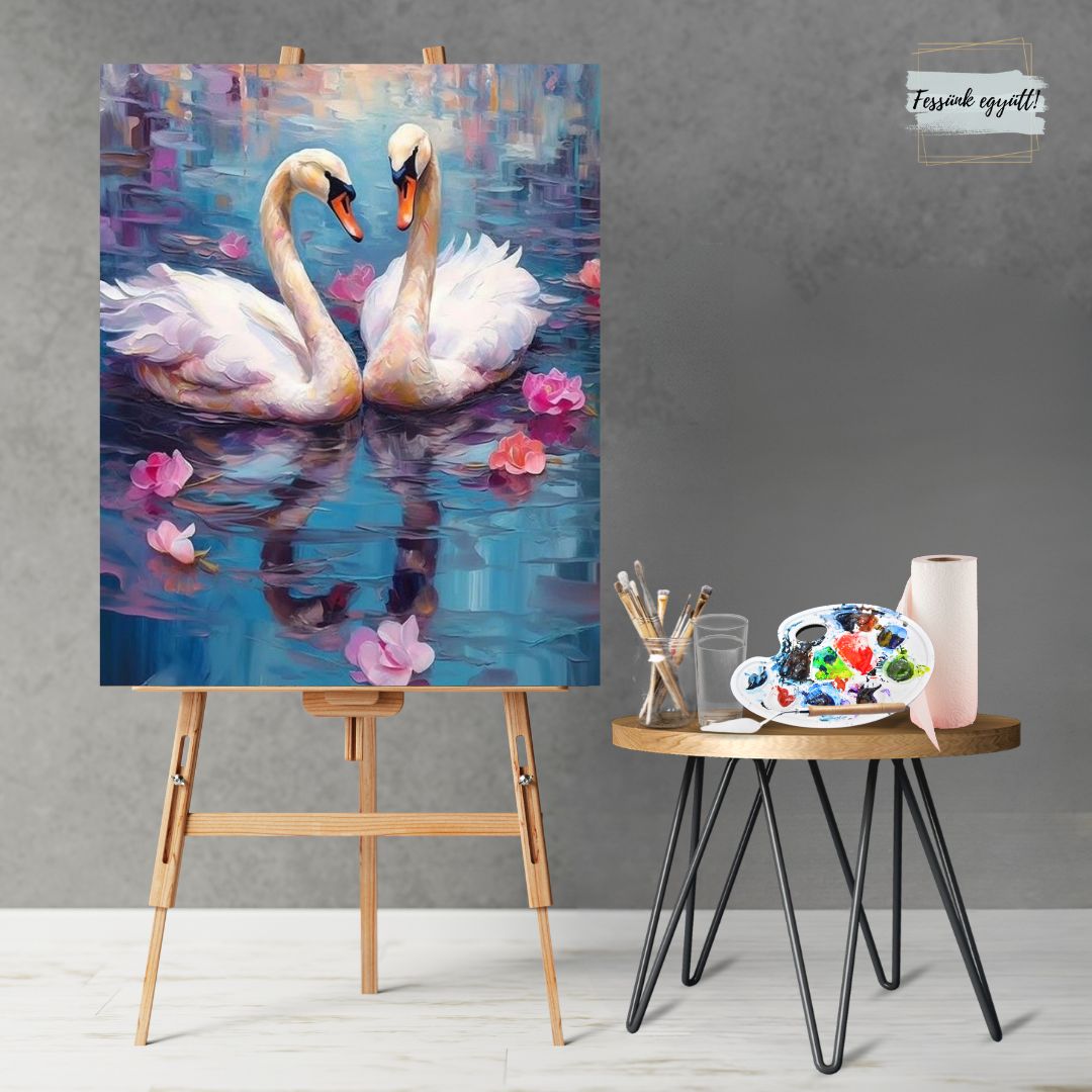 Élményfestés otthon: Hattyúk