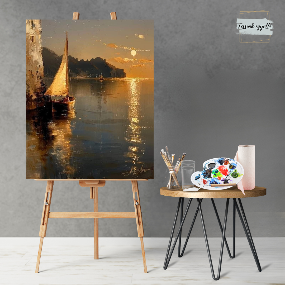 Élményfestés otthon: Vitorlás az éjszakában