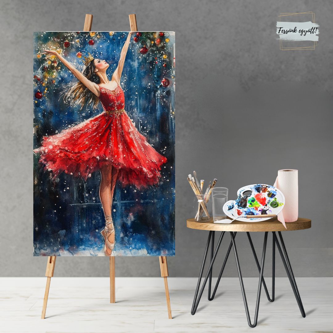 Élményfestés otthon: Karácsonyi balerina